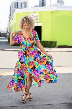 Proud Poppy Clothing Bonnie Maxi Dress in Messy Mind by Kasey Rainbow Clearance