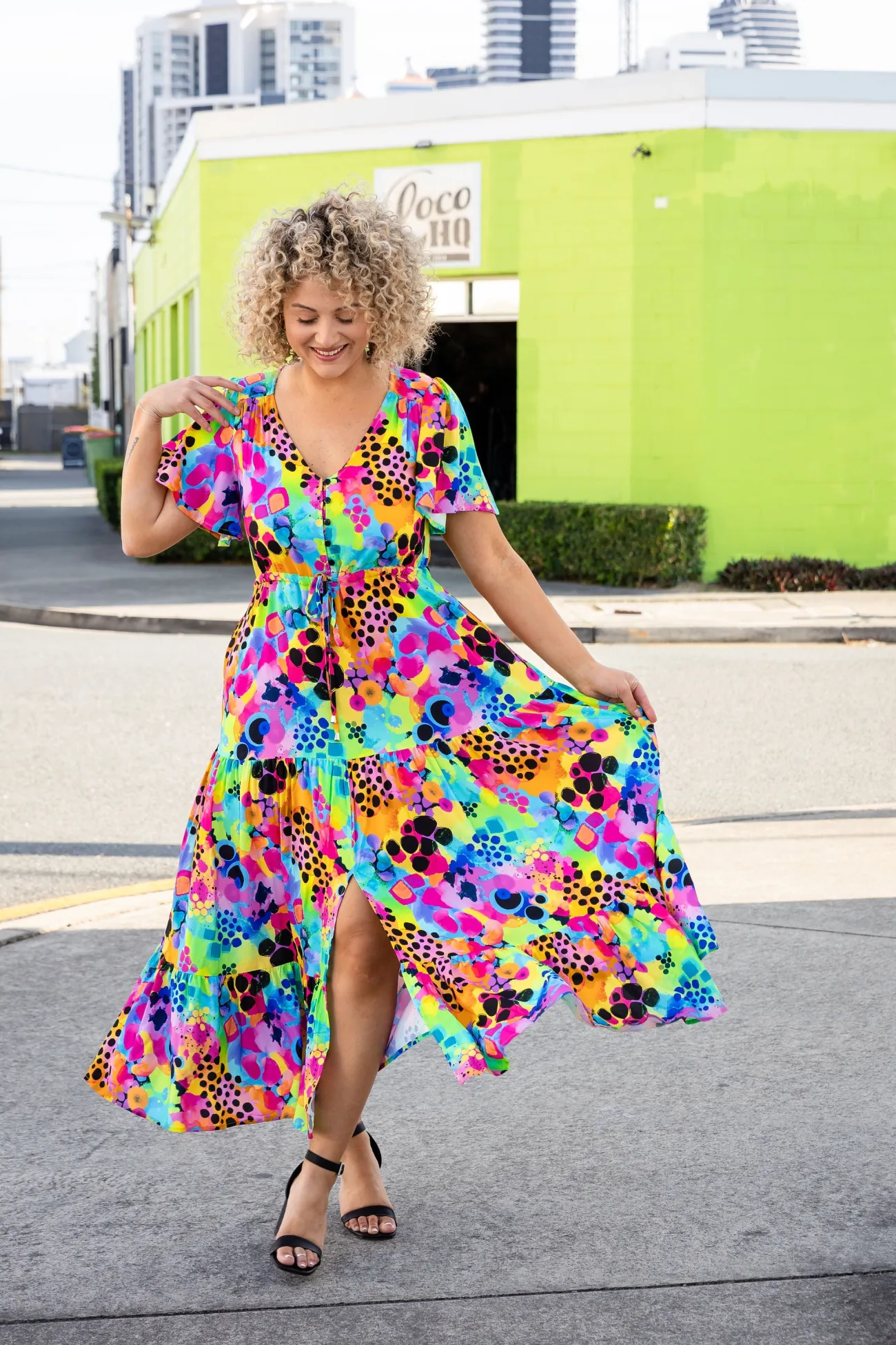 Proud Poppy Clothing Bonnie Maxi Dress in Messy Mind by Kasey Rainbow Clearance