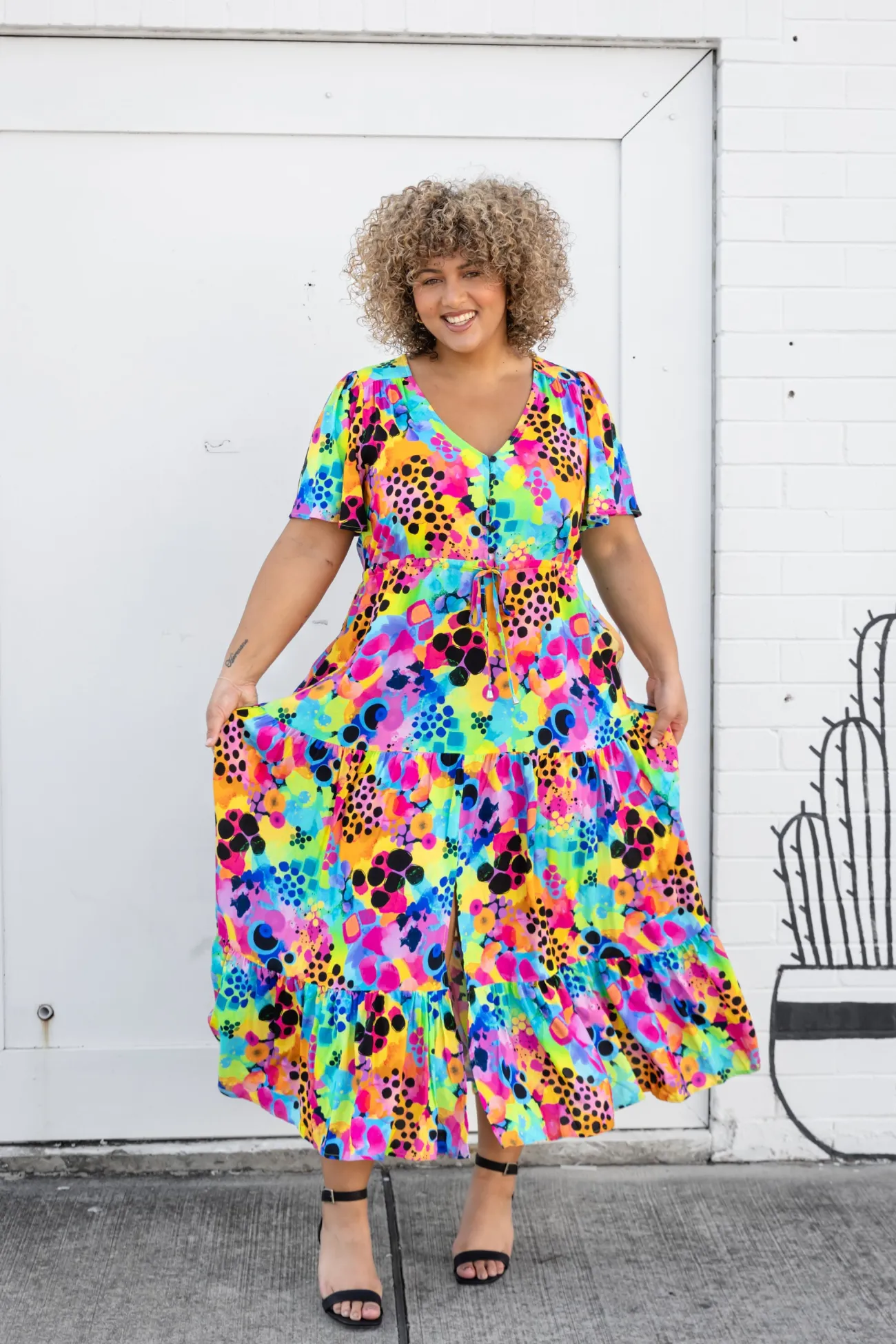 Proud Poppy Clothing Bonnie Maxi Dress in Messy Mind by Kasey Rainbow Clearance