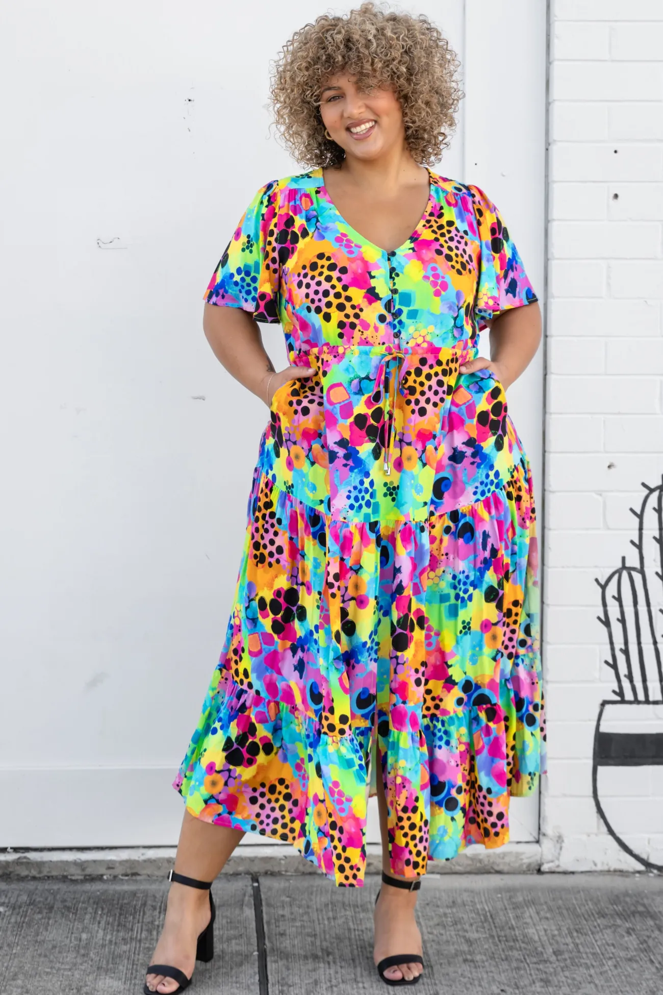 Proud Poppy Clothing Bonnie Maxi Dress in Messy Mind by Kasey Rainbow Clearance