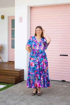 Proud Poppy Clothing Bonnie Maxi Dress in Midnight Safari by Kasey Rainbow Sale