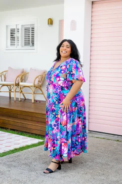 Proud Poppy Clothing Bonnie Maxi Dress in Midnight Safari by Kasey Rainbow Sale