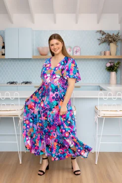 Proud Poppy Clothing Bonnie Maxi Dress in Midnight Safari by Kasey Rainbow Sale
