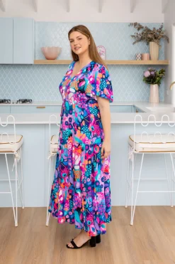 Proud Poppy Clothing Bonnie Maxi Dress in Midnight Safari by Kasey Rainbow Sale