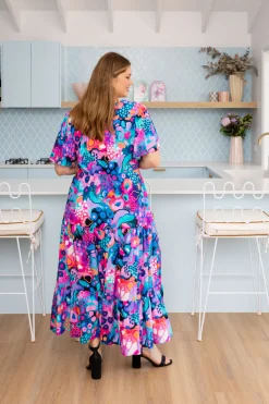 Proud Poppy Clothing Bonnie Maxi Dress in Midnight Safari by Kasey Rainbow Sale