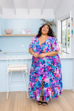 Proud Poppy Clothing Bonnie Maxi Dress in Midnight Safari by Kasey Rainbow Sale
