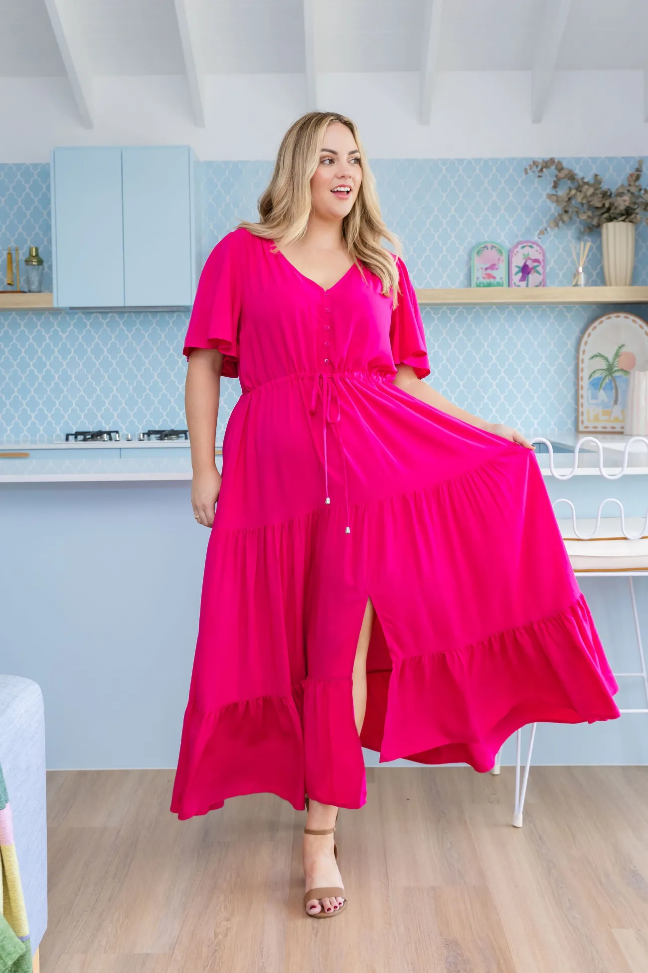 Proud Poppy Clothing Bonnie Maxi Dress in Pink Discount