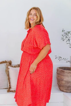 Proud Poppy Clothing Cameron Dress in Red & White Red&White Clearance