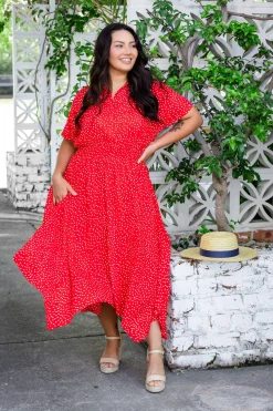 Proud Poppy Clothing Cameron Dress in Red & White Red&White Clearance