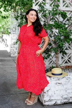 Proud Poppy Clothing Cameron Dress in Red & White Red&White Clearance