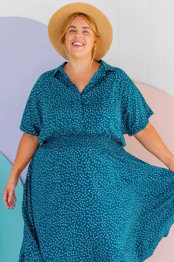 Proud Poppy Clothing Cameron Dress in Teal Discount
