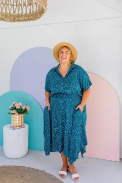Proud Poppy Clothing Cameron Dress in Teal Discount