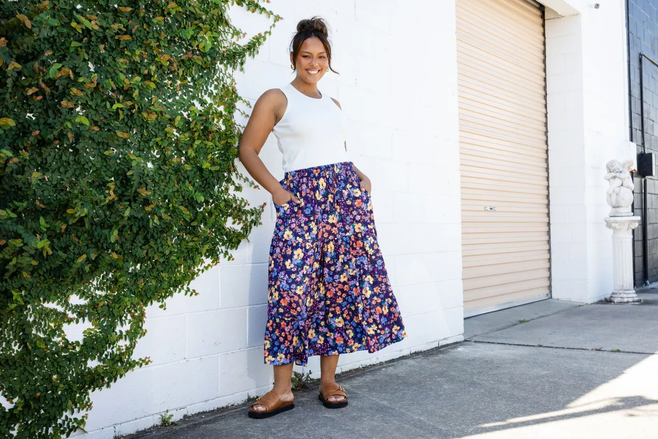 Proud Poppy Clothing Carrie Maxi Skirt in Posie Clearance