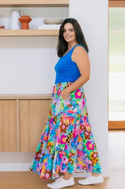 Proud Poppy Clothing Carrie Skirt in Floral Fancy by Kasey Rainbow Best