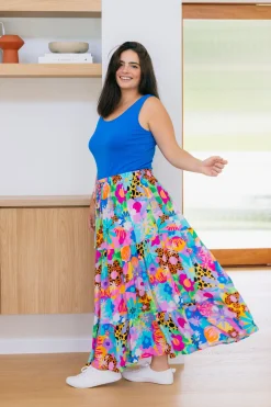 Proud Poppy Clothing Carrie Skirt in Floral Fancy by Kasey Rainbow Best