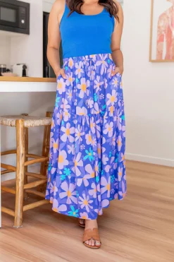 Proud Poppy Clothing Carrie Skirt in Lilac Daisies LilacDaisies Online