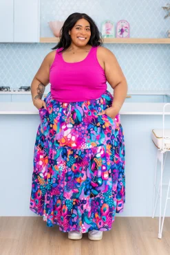 Proud Poppy Clothing Carrie Skirt in Midnight Safari by Kasey Rainbow Fashion