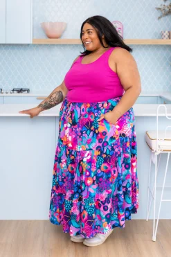 Proud Poppy Clothing Carrie Skirt in Midnight Safari by Kasey Rainbow Fashion