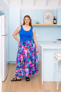 Proud Poppy Clothing Carrie Skirt in Midnight Safari by Kasey Rainbow Fashion