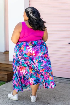 Proud Poppy Clothing Carrie Skirt in Midnight Safari by Kasey Rainbow Fashion