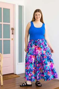 Proud Poppy Clothing Carrie Skirt in Midnight Safari by Kasey Rainbow Fashion