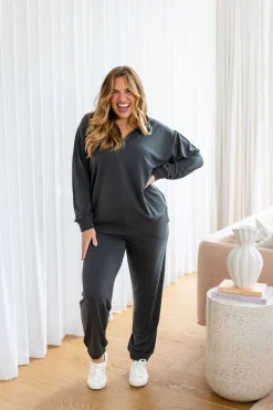 Proud Poppy Clothing Cassie Modal Blend Lounge Pants in Shadow Best