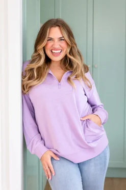 Proud Poppy Clothing Cassie Modal Blend Lounge Sweater in Lavender Sale