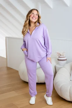 Proud Poppy Clothing Cassie Modal Blend Lounge Sweater in Lavender Sale