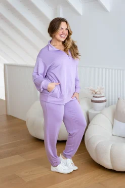 Proud Poppy Clothing Cassie Modal Blend Lounge Sweater in Lavender Sale