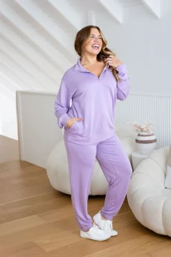 Proud Poppy Clothing Cassie Modal Blend Lounge Sweater in Lavender Sale
