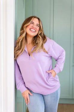 Proud Poppy Clothing Cassie Modal Blend Lounge Sweater in Lavender Sale
