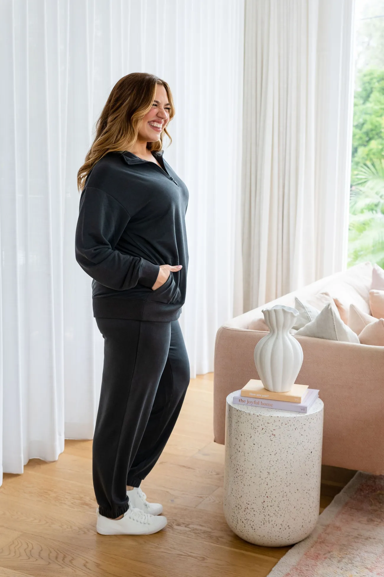 Proud Poppy Clothing Cassie Modal Blend Lounge Sweater in Shadow Online
