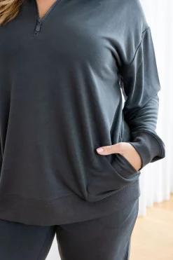Proud Poppy Clothing Cassie Modal Blend Lounge Sweater in Shadow Online