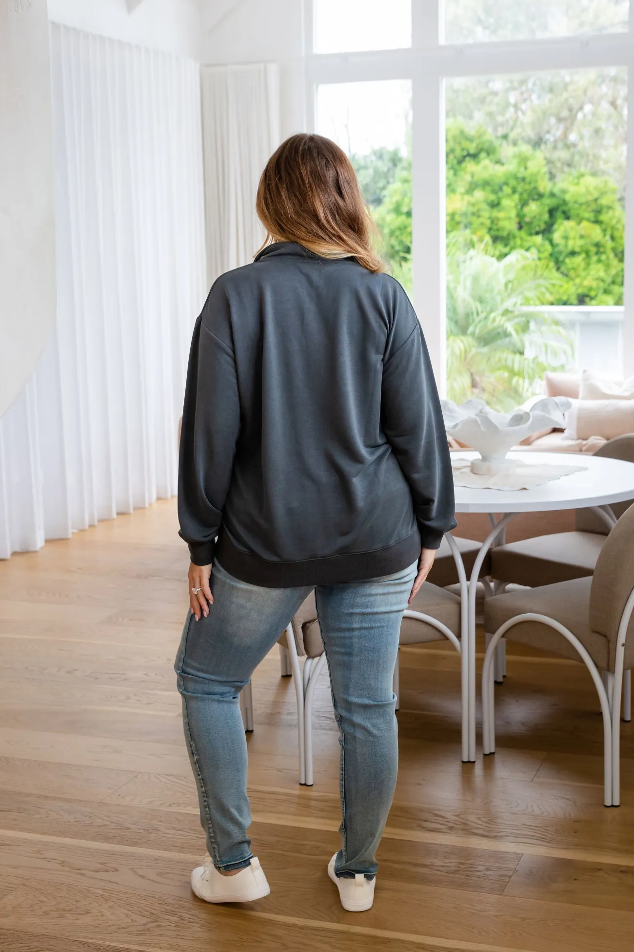 Proud Poppy Clothing Cassie Modal Blend Lounge Sweater in Shadow Online
