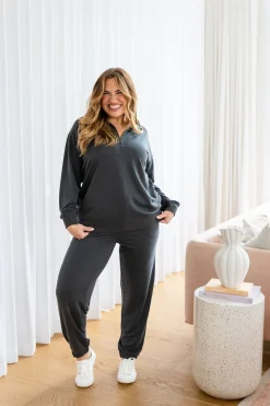 Proud Poppy Clothing Cassie Modal Blend Lounge Sweater in Shadow Online
