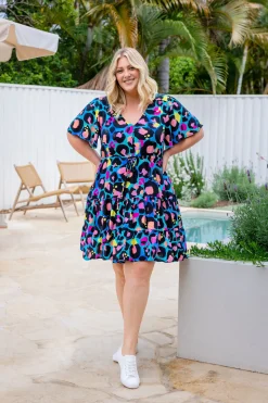 Proud Poppy Clothing Charlie Dress by Kasey Leopard by Kasey Rainbow Discount