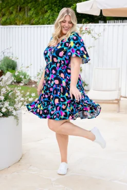 Proud Poppy Clothing Charlie Dress by Kasey Leopard by Kasey Rainbow Discount