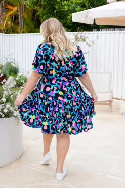 Proud Poppy Clothing Charlie Dress by Kasey Leopard by Kasey Rainbow Discount