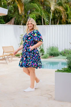Proud Poppy Clothing Charlie Dress by Kasey Leopard by Kasey Rainbow Discount