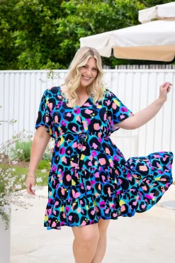 Proud Poppy Clothing Charlie Dress by Kasey Leopard by Kasey Rainbow Discount