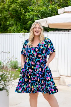 Proud Poppy Clothing Charlie Dress by Kasey Leopard by Kasey Rainbow Discount