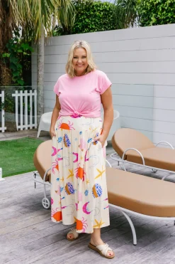 Proud Poppy Clothing Cheshire Bamboo Blend Skirt in Crabby Patty CrabbyPatty New