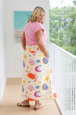 Proud Poppy Clothing Cheshire Bamboo Blend Skirt in Crabby Patty CrabbyPatty New