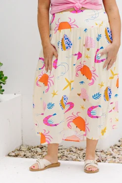 Proud Poppy Clothing Cheshire Bamboo Blend Skirt in Crabby Patty CrabbyPatty New