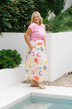 Proud Poppy Clothing Cheshire Bamboo Blend Skirt in Crabby Patty CrabbyPatty New