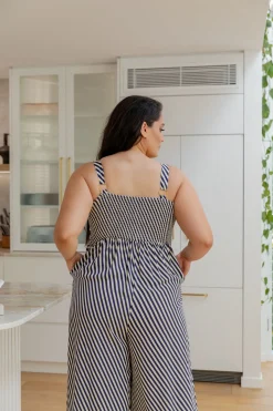Proud Poppy Clothing Christina Jumpsuit in Candy Stripe Navy CandyStripeNavy Best