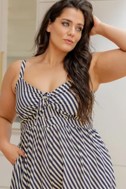 Proud Poppy Clothing Christina Jumpsuit in Candy Stripe Navy CandyStripeNavy Best