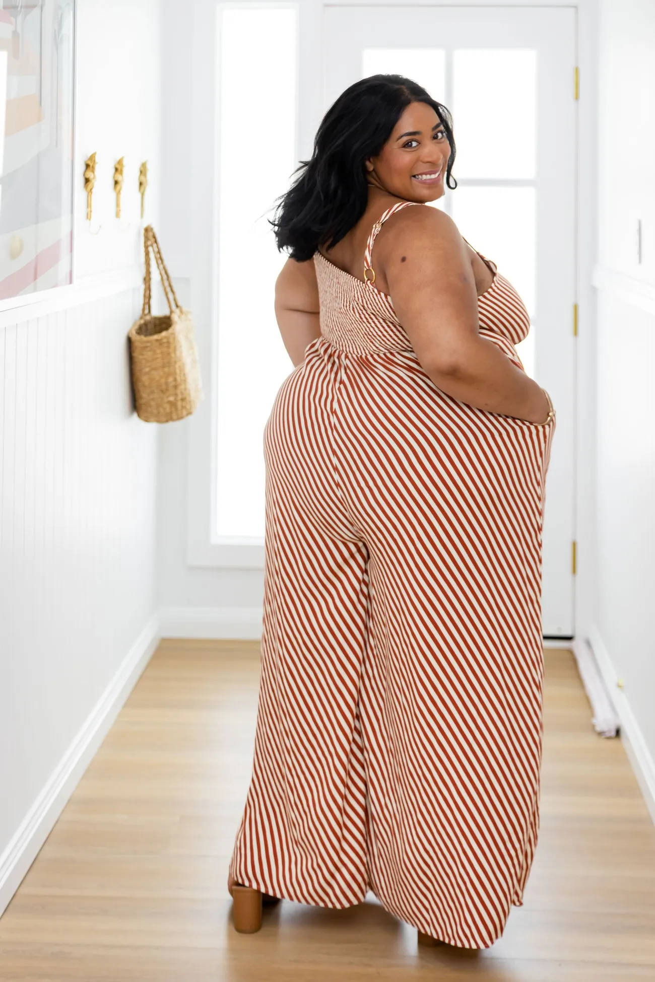 Proud Poppy Clothing Christina Jumpsuit in Candy Stripe Rust CandyStripeRust Clearance