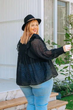 Proud Poppy Clothing Cora Long Sleeve Top in Black Clearance