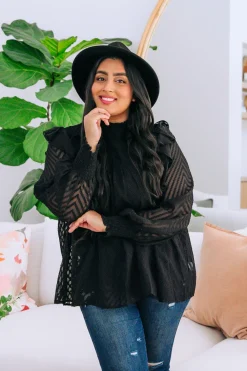 Proud Poppy Clothing Cora Long Sleeve Top in Black Clearance